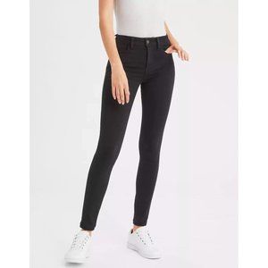 "AMERICAN EAGLE " BLACK SLIM FIT MEDIUM RISE SKINNY JEGGINGS PANTS SZE: 8